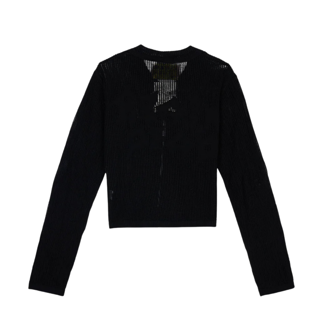 Brain Dead Mesh Knit Spiral Cardigan - Black
