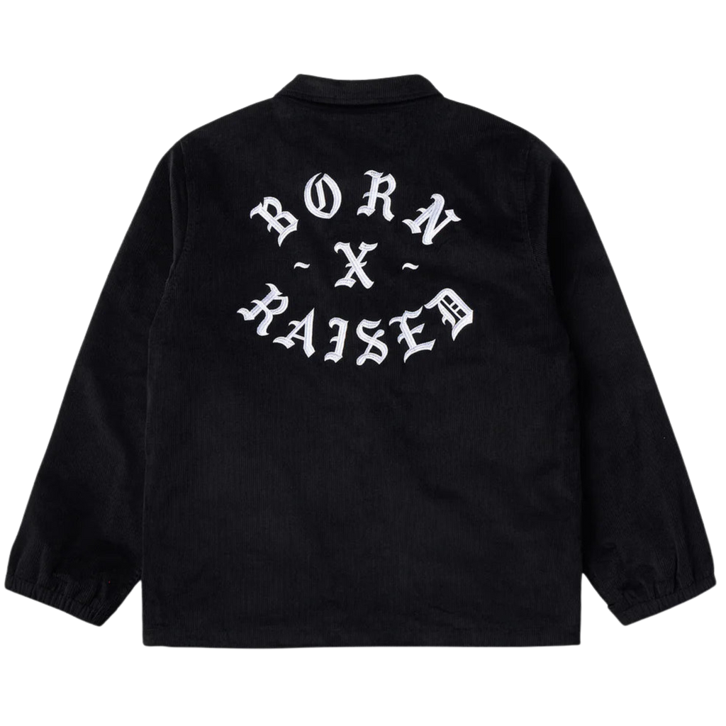 Born X Raised Zine Corduroy Coach Jacket - Black