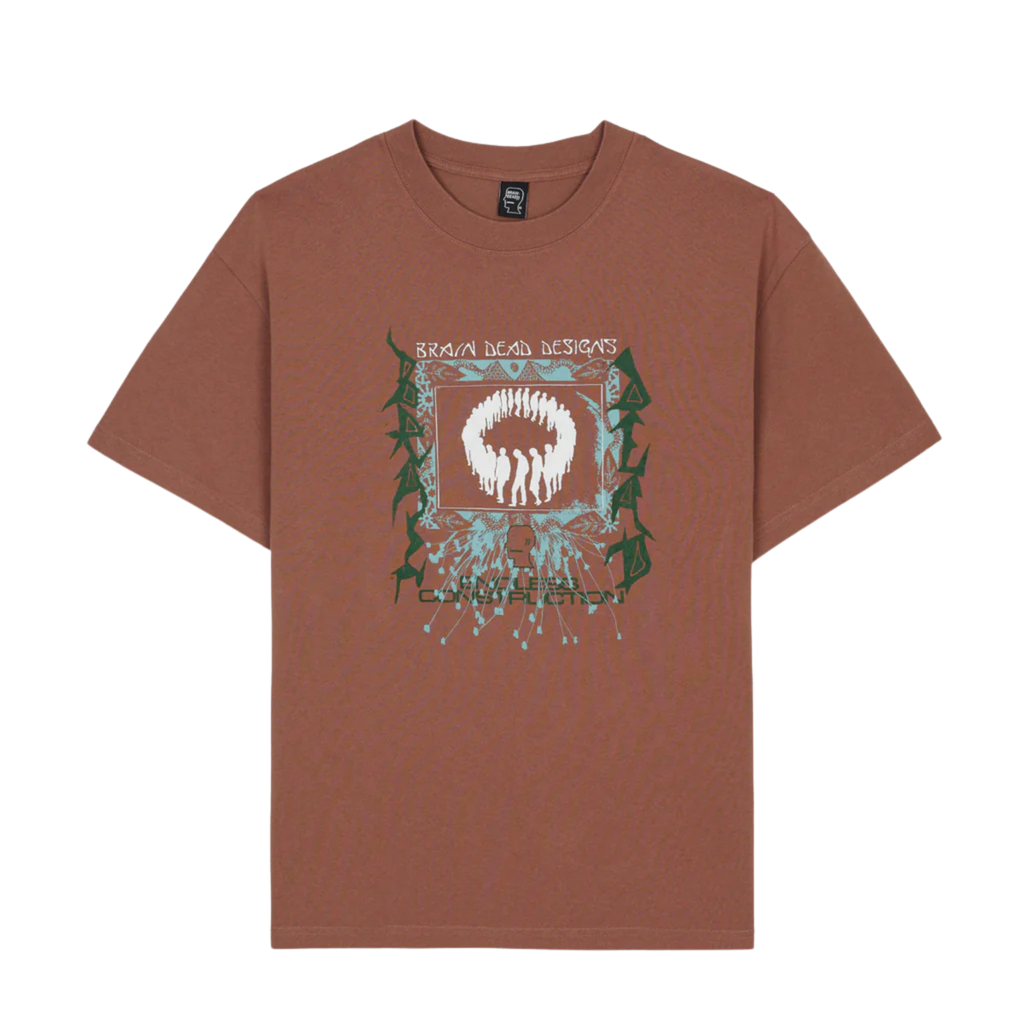 Brain Dead Endless Construction On T-Shirt - Nutmeg