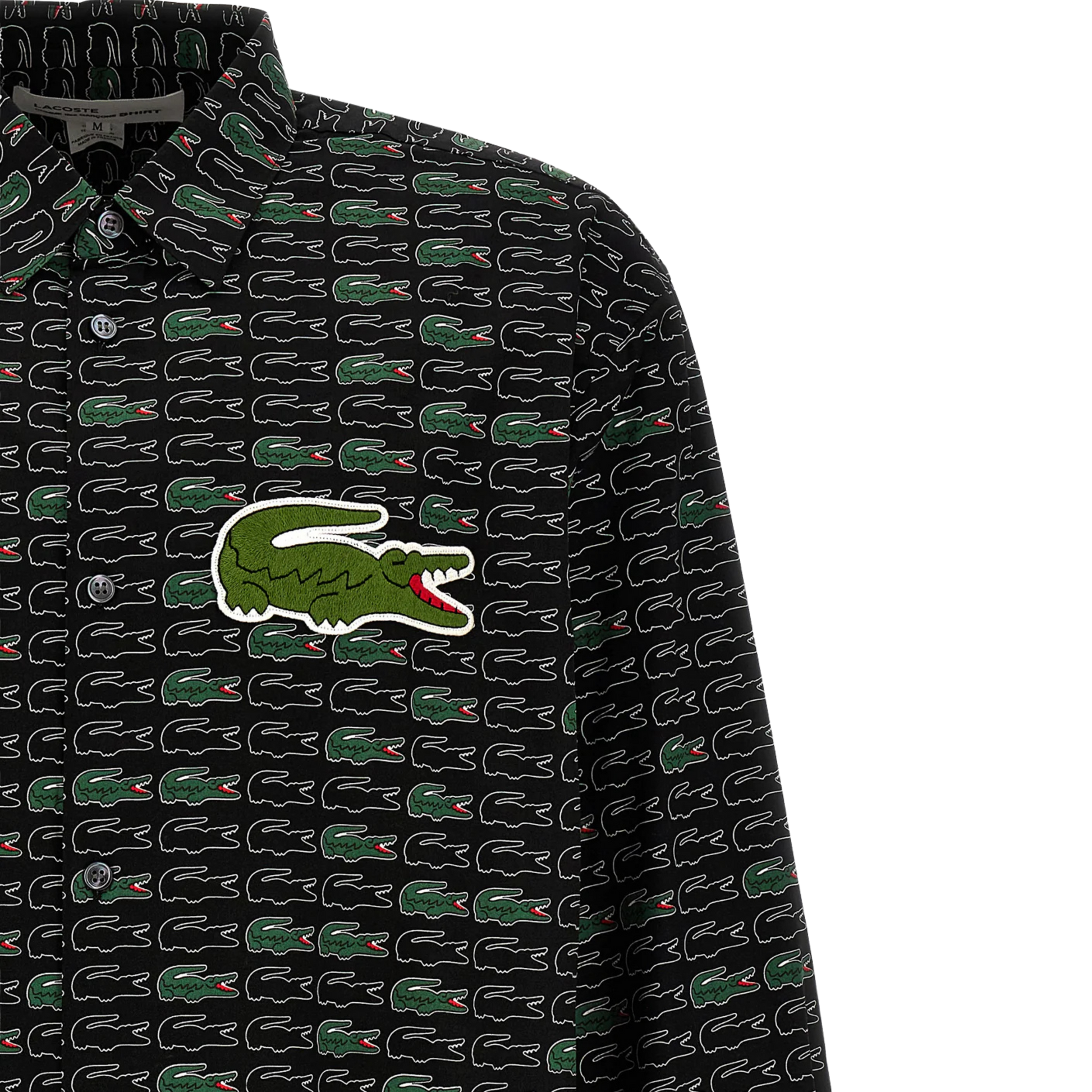 COMME des GARÇONS Shirt x Lacoste All Over Print Button Up Shirt - Black