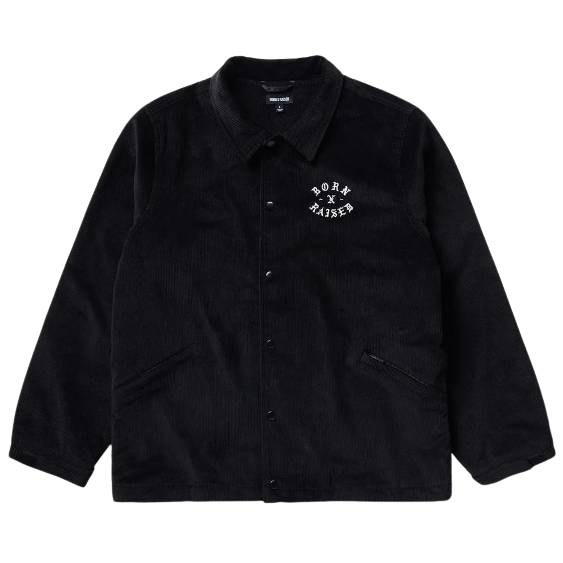 Born X Raised Zine Corduroy Coach Jacket - Black