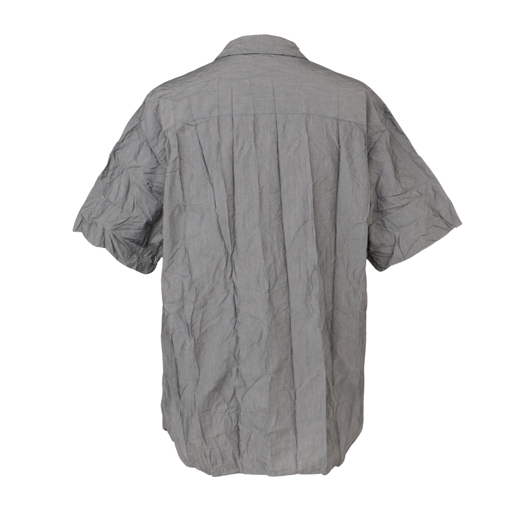 COMME des GARÇONS HOMME Men's Short Sleeve Crushed Logo Shirt - Charcoal