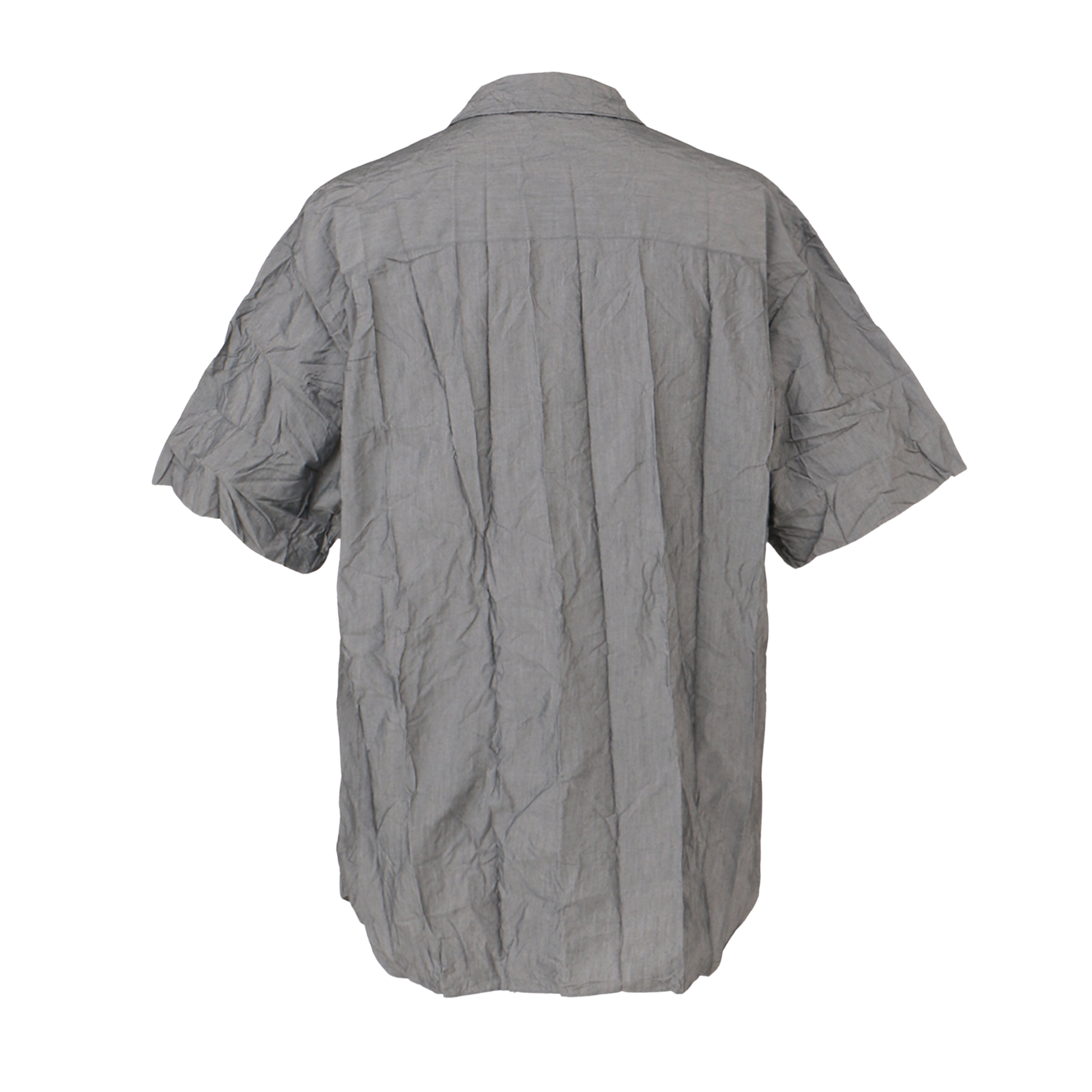 COMME des GARÇONS HOMME Men's Short Sleeve Crushed Logo Shirt - Charcoal