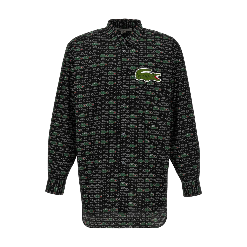 COMME des GARÇONS Shirt x Lacoste All Over Print Button Up Shirt - Black