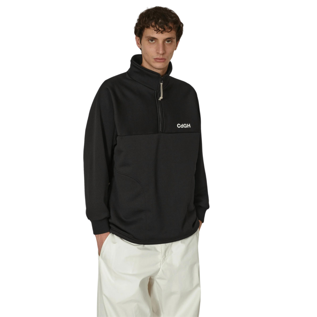 COMME des GARÇONS Homme Men's Half Zip Sweatshirt - Black