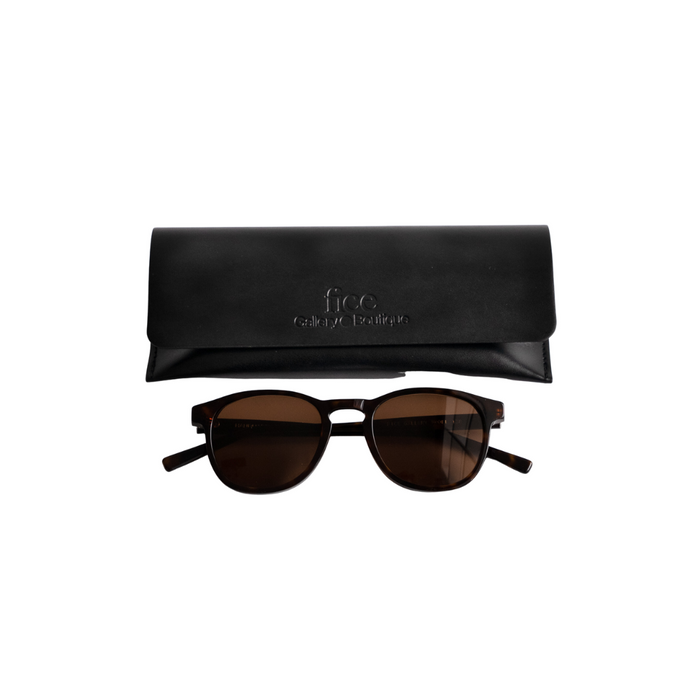 Fice Model 138 Sunglasses - Dark Tortoise with Brown Lens