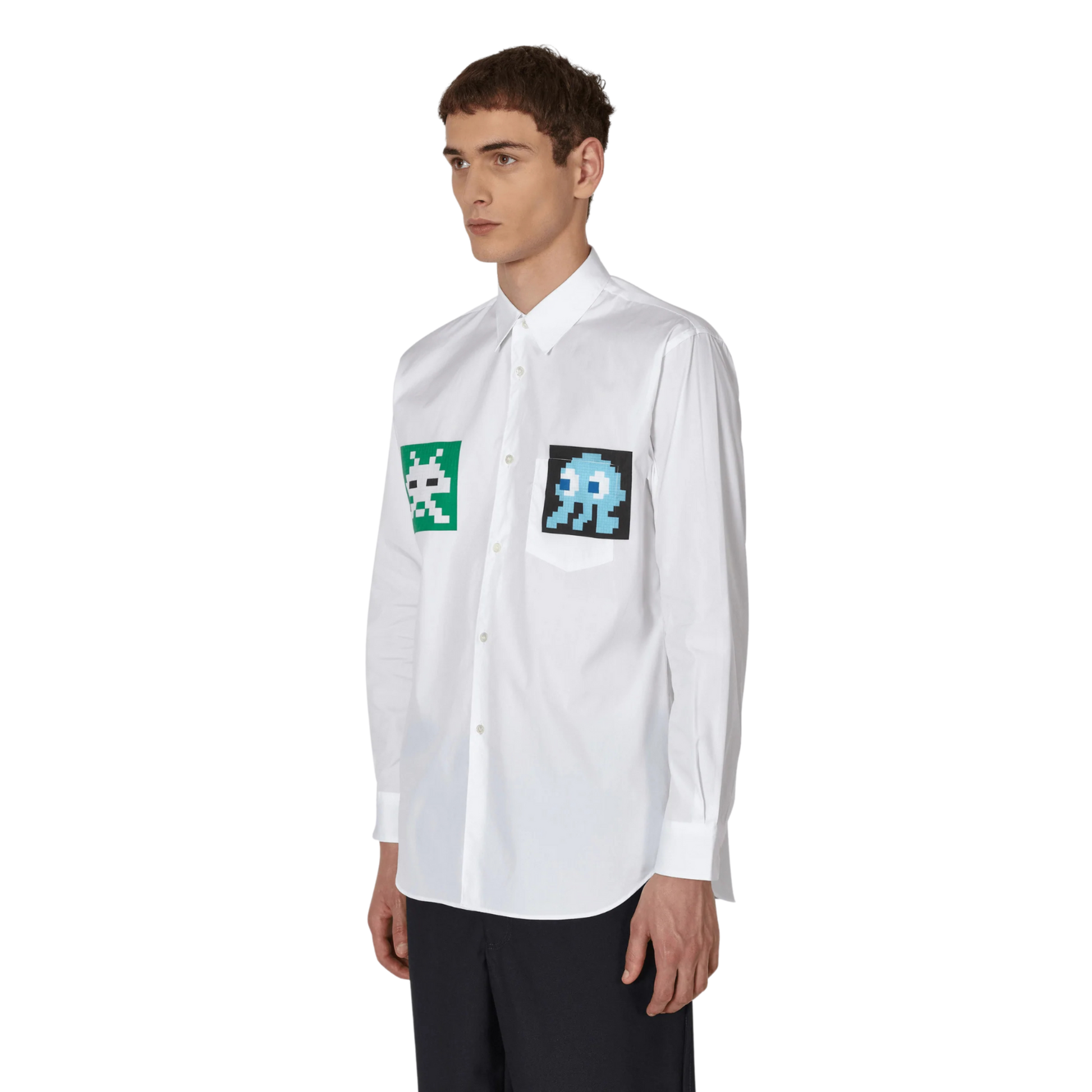 Comme des Garçons Men's Invader Poplin Woven Shirt - White