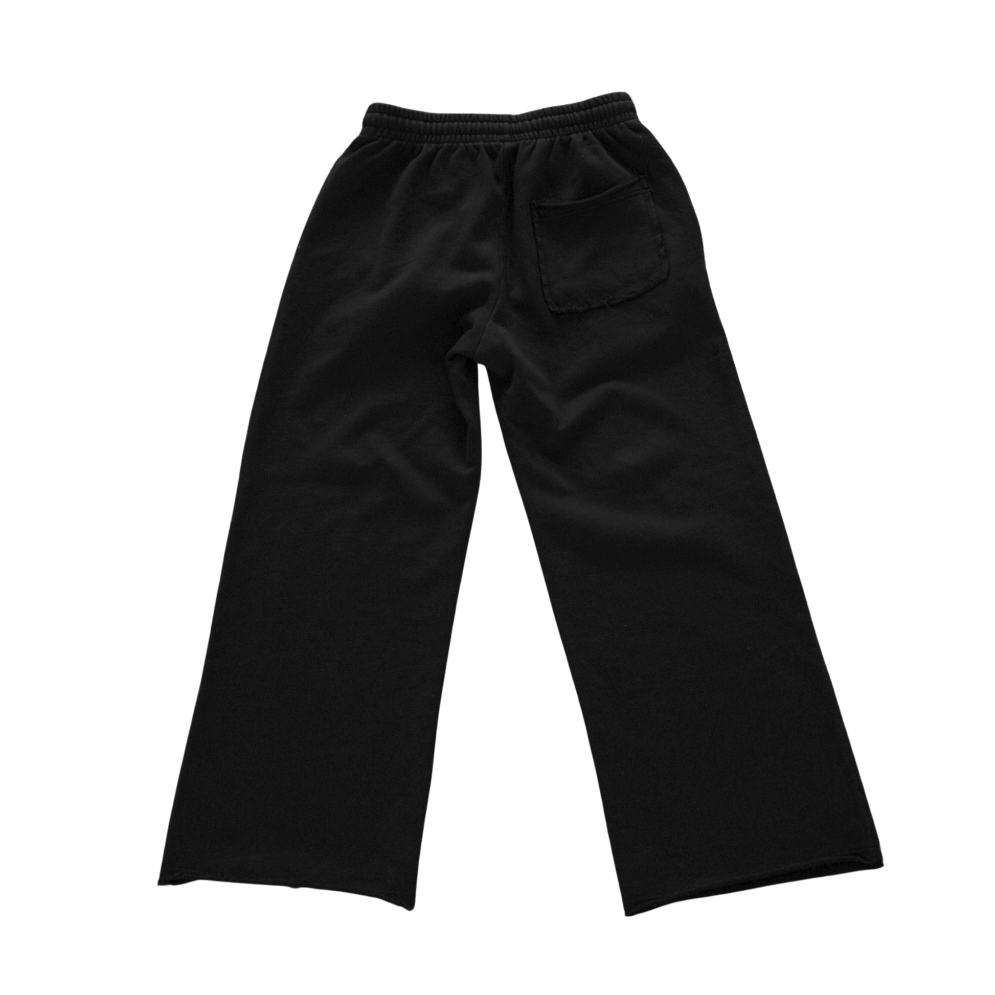 FICE Olde 'F' Raw Edge Flared Sweatpant - Black/White