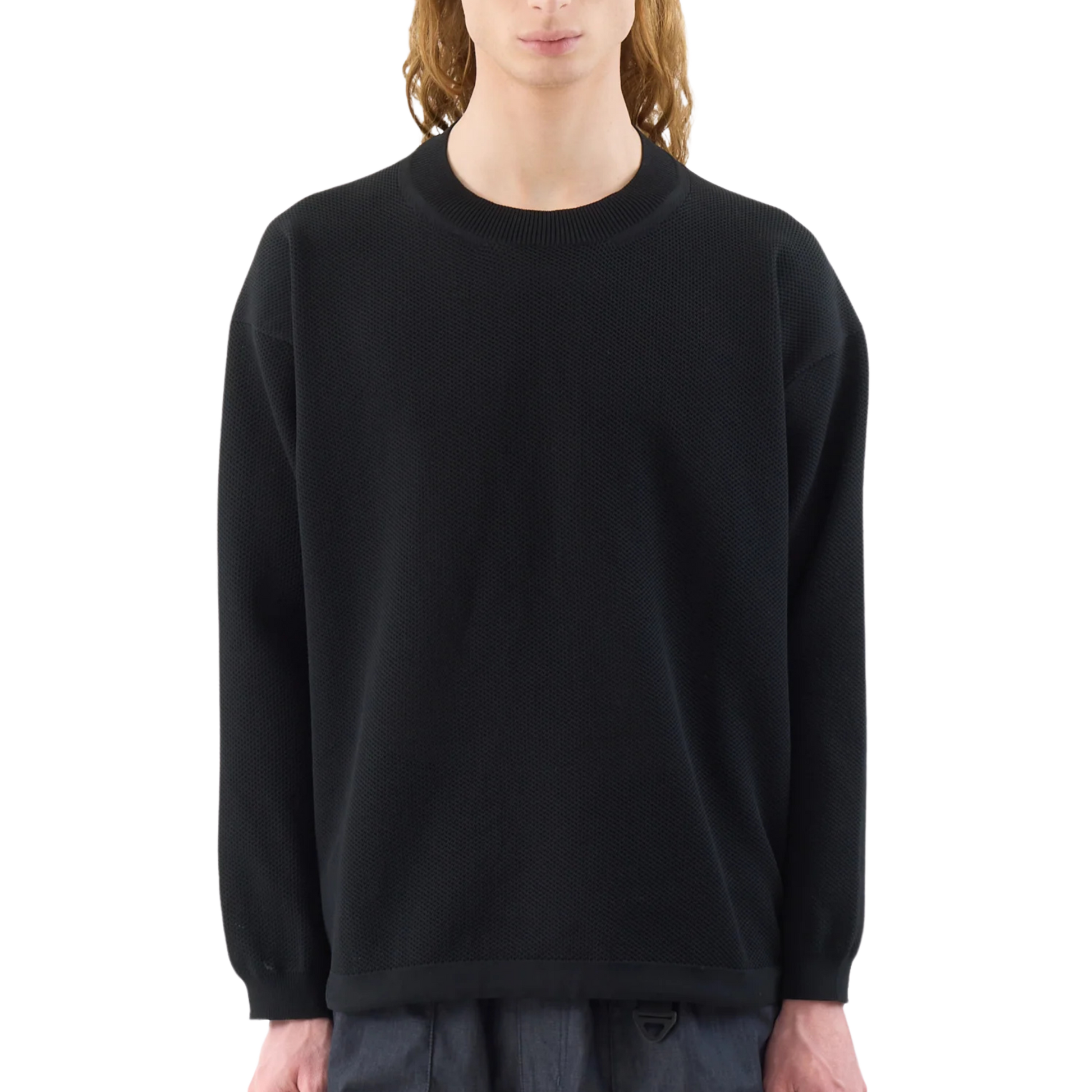COMME des GARÇONS HOMME Polyester Mesh Knit Sweater - Black