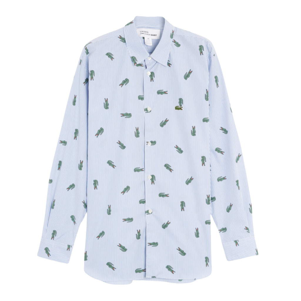 COMME des GARÇONS Shirt x Lacoste Button Up Woven Shirt - Blue/White