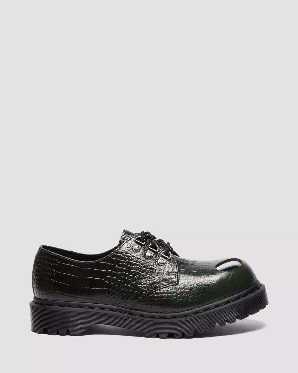 Dr. Martens 1461 Bex Steel Toe Analine Croc Emboss - Forest Green