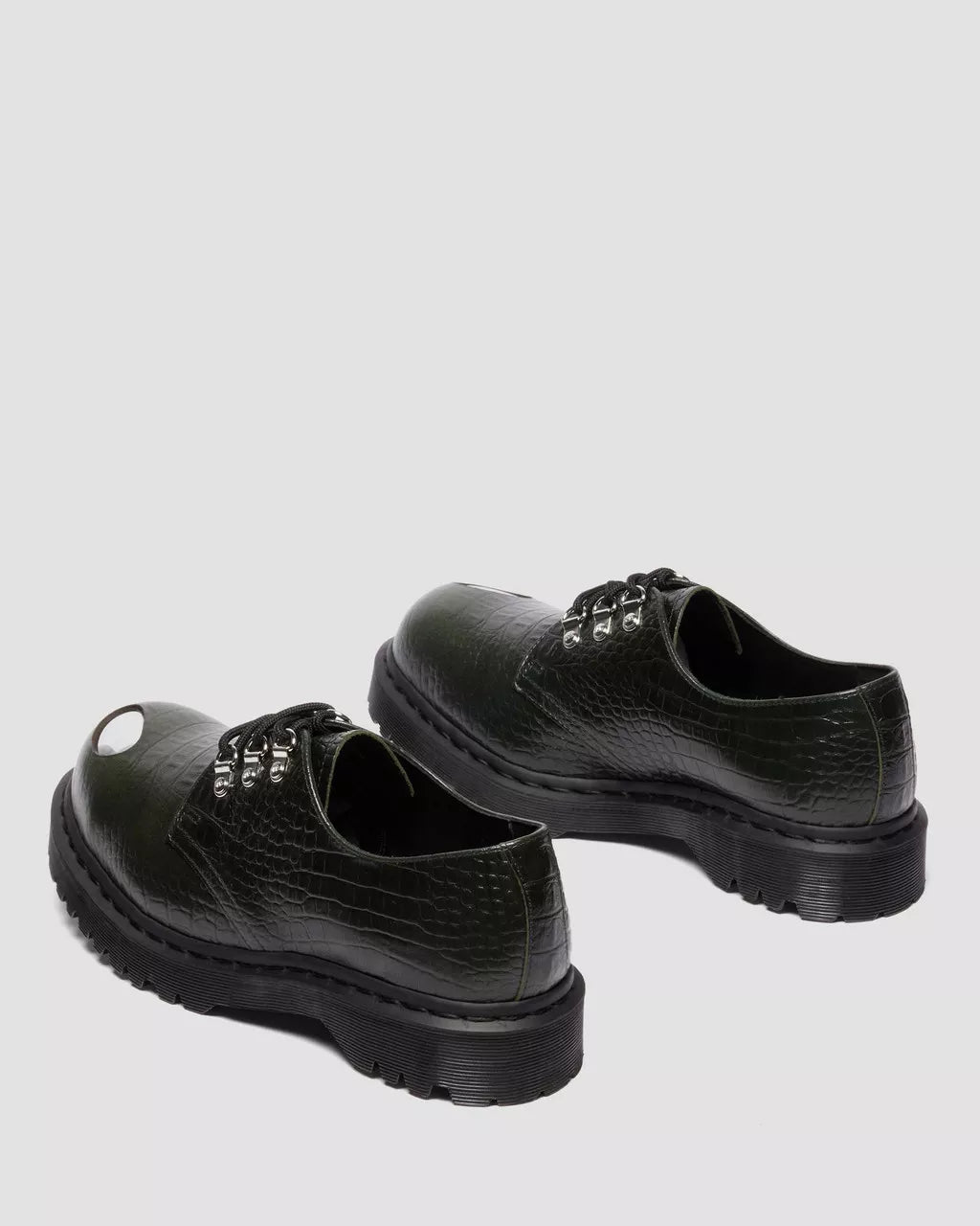 Dr. Martens 1461 Bex Steel Toe Analine Croc Emboss - Forest Green