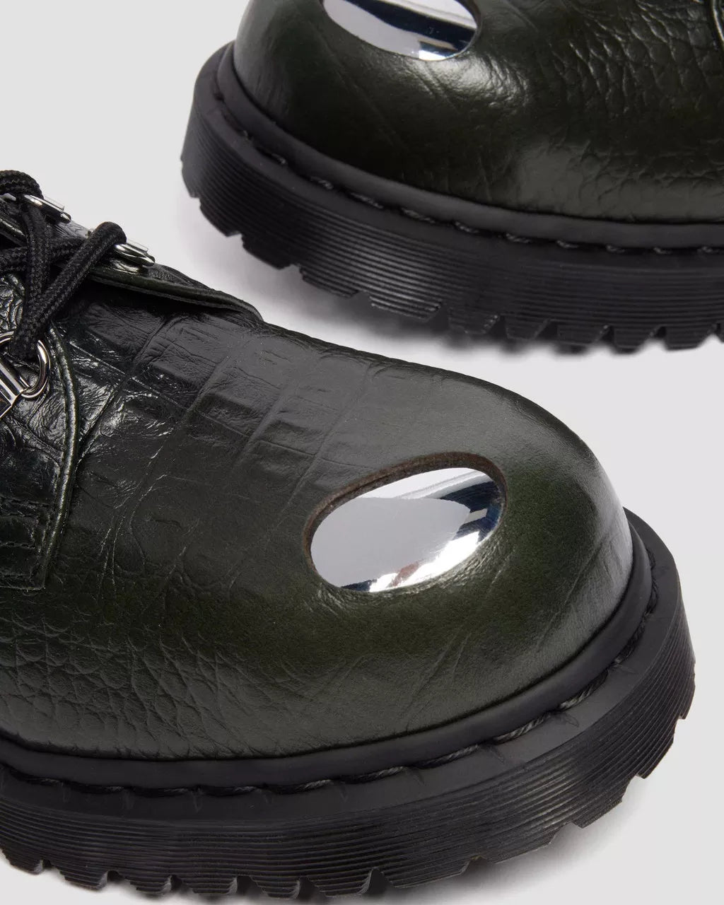 Dr. Martens 1461 Bex Steel Toe Analine Croc Emboss - Forest Green