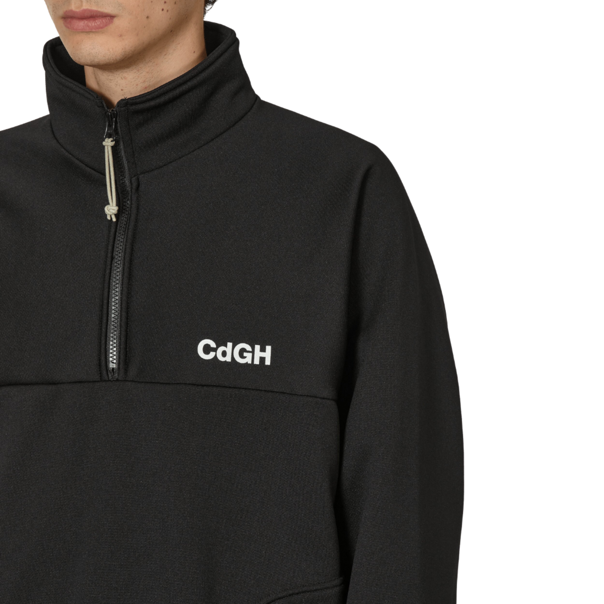 COMME des GARÇONS Homme Men's Half Zip Sweatshirt - Black