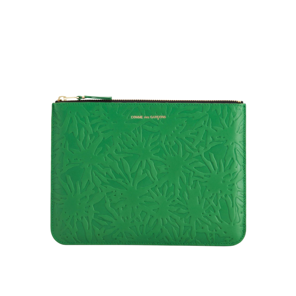 COMME des GARÇONS Embossed Forest Zip Pouch - Green