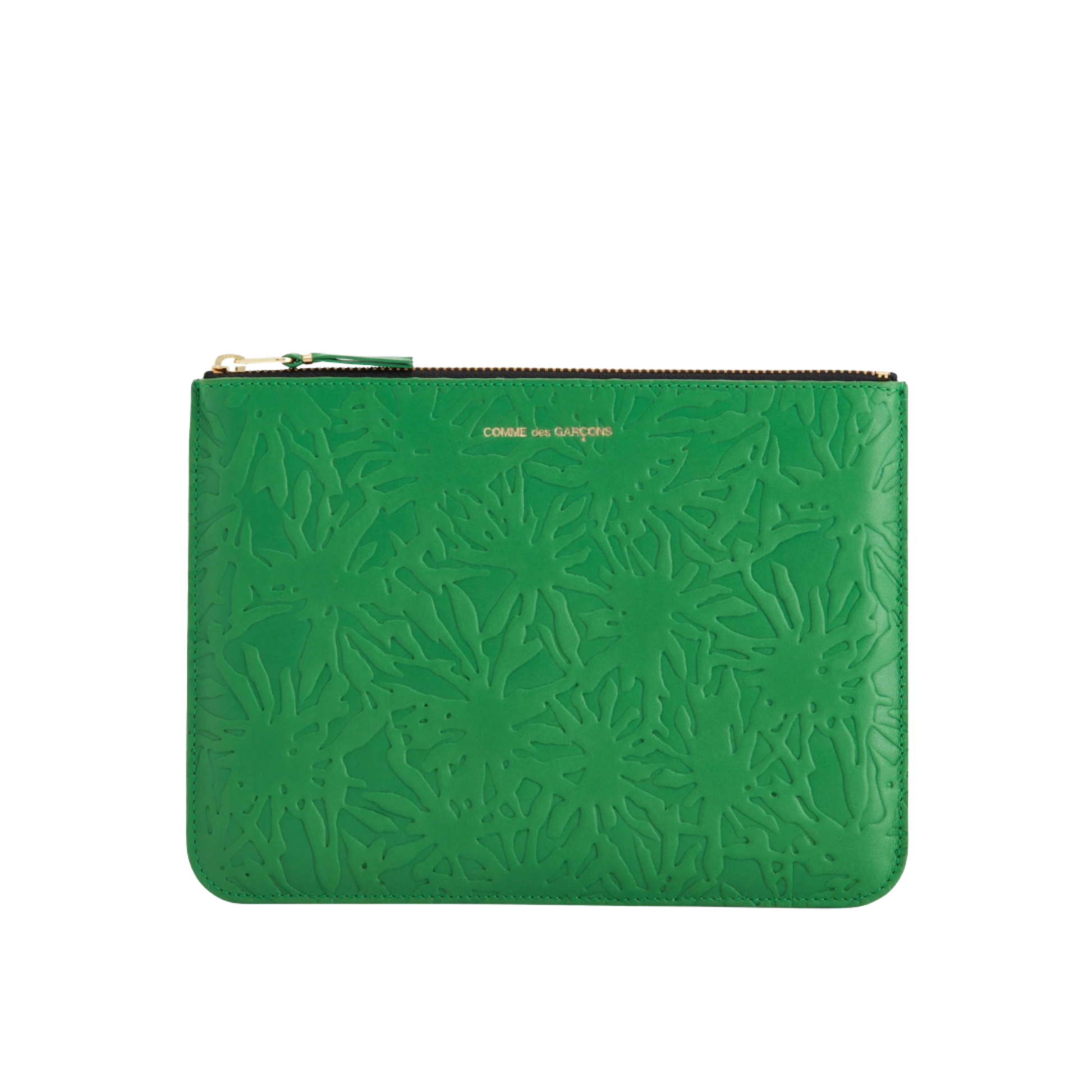 COMME des GARÇONS Embossed Forest Zip Pouch - Green