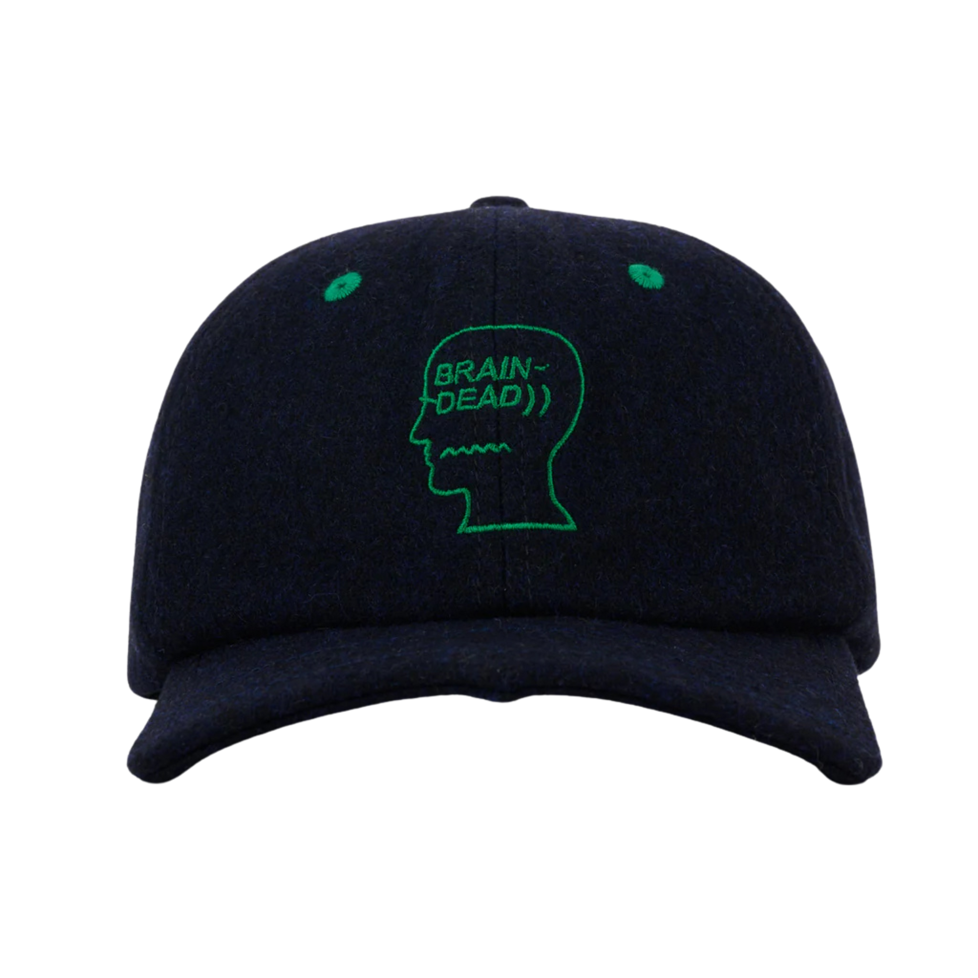 Brain Dead Batwing Logohead Flannel Hat - Navy