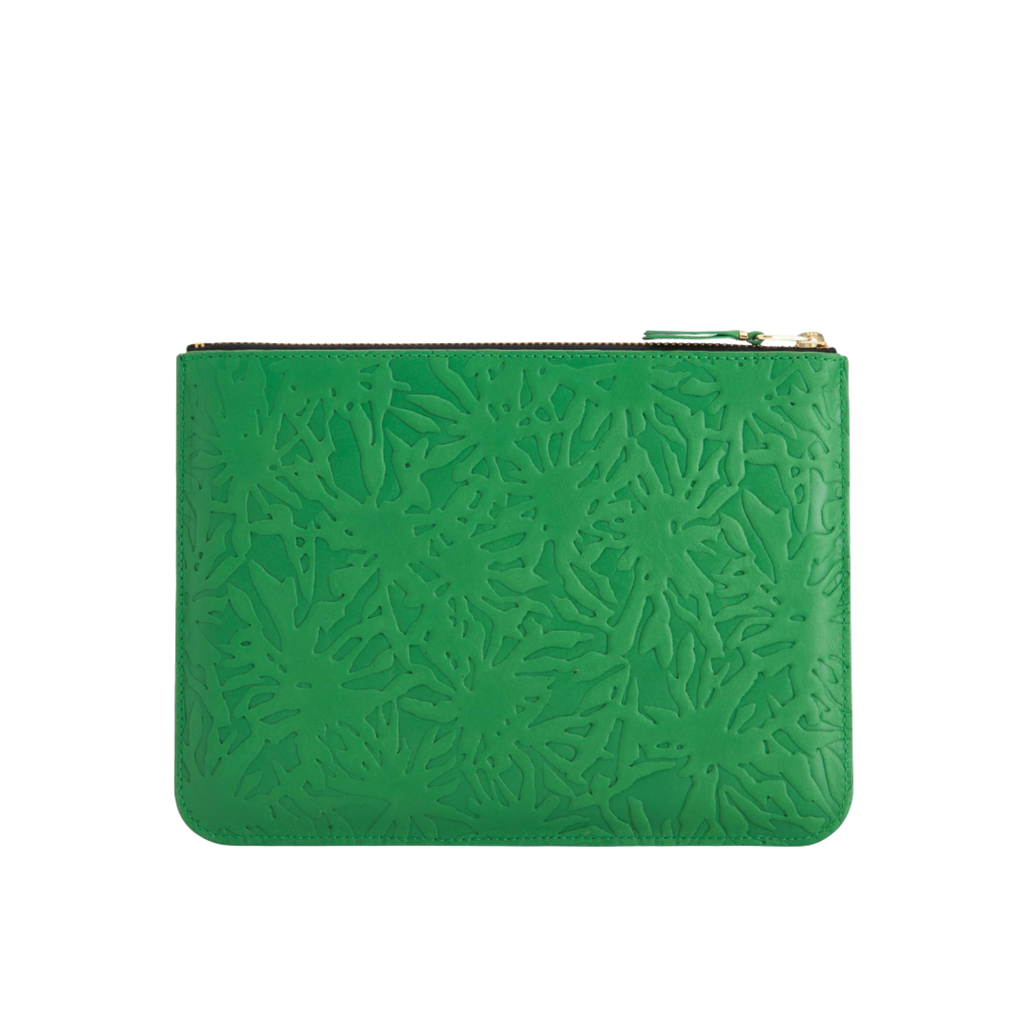 COMME des GARÇONS Embossed Forest Zip Pouch - Green