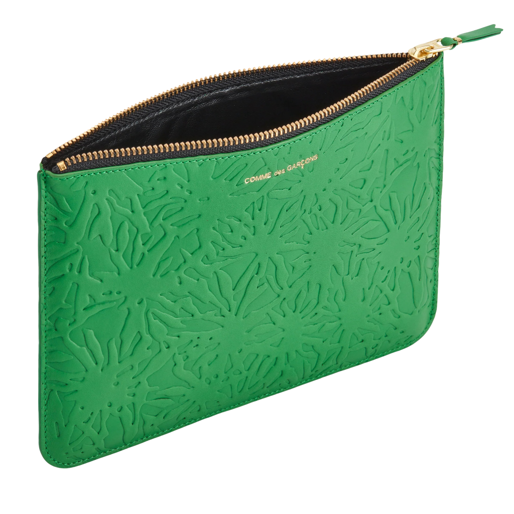 COMME des GARÇONS Embossed Forest Zip Pouch - Green