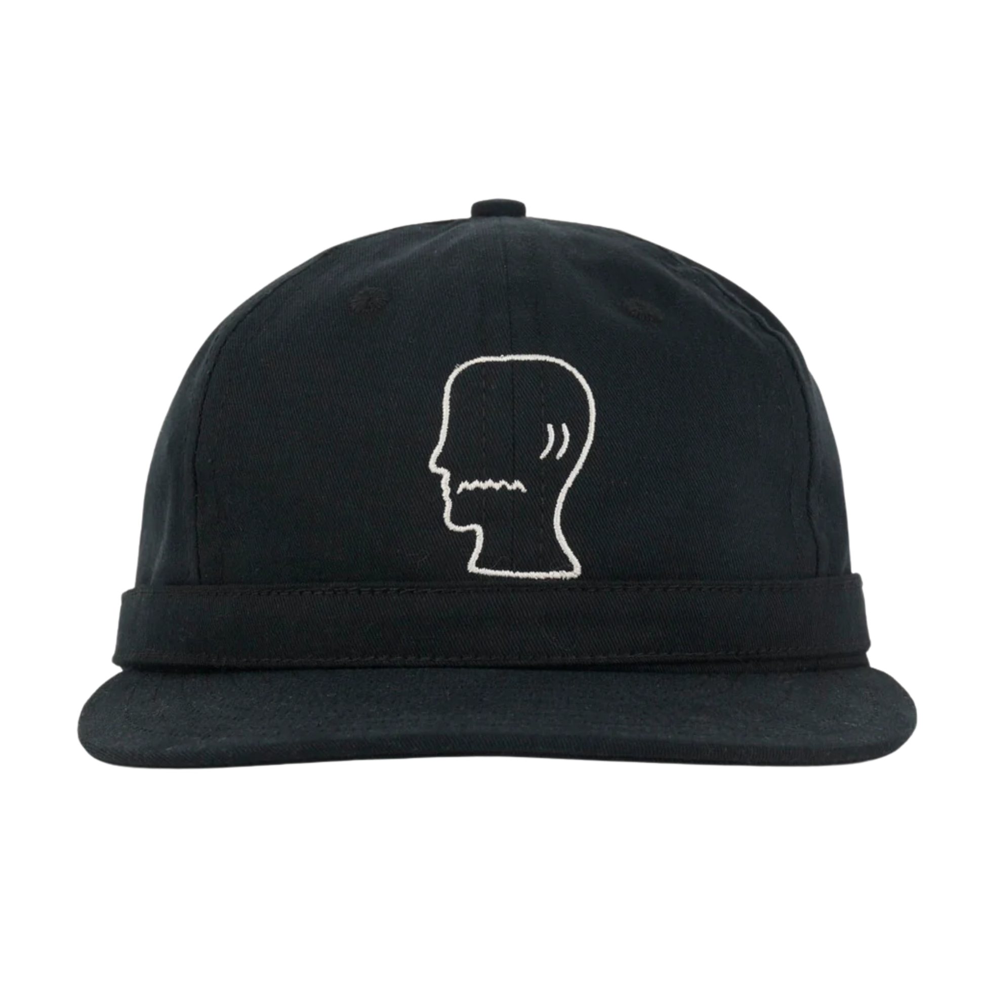 Brain Dead Extended Strap 6 Panel Logohead Hat - Black