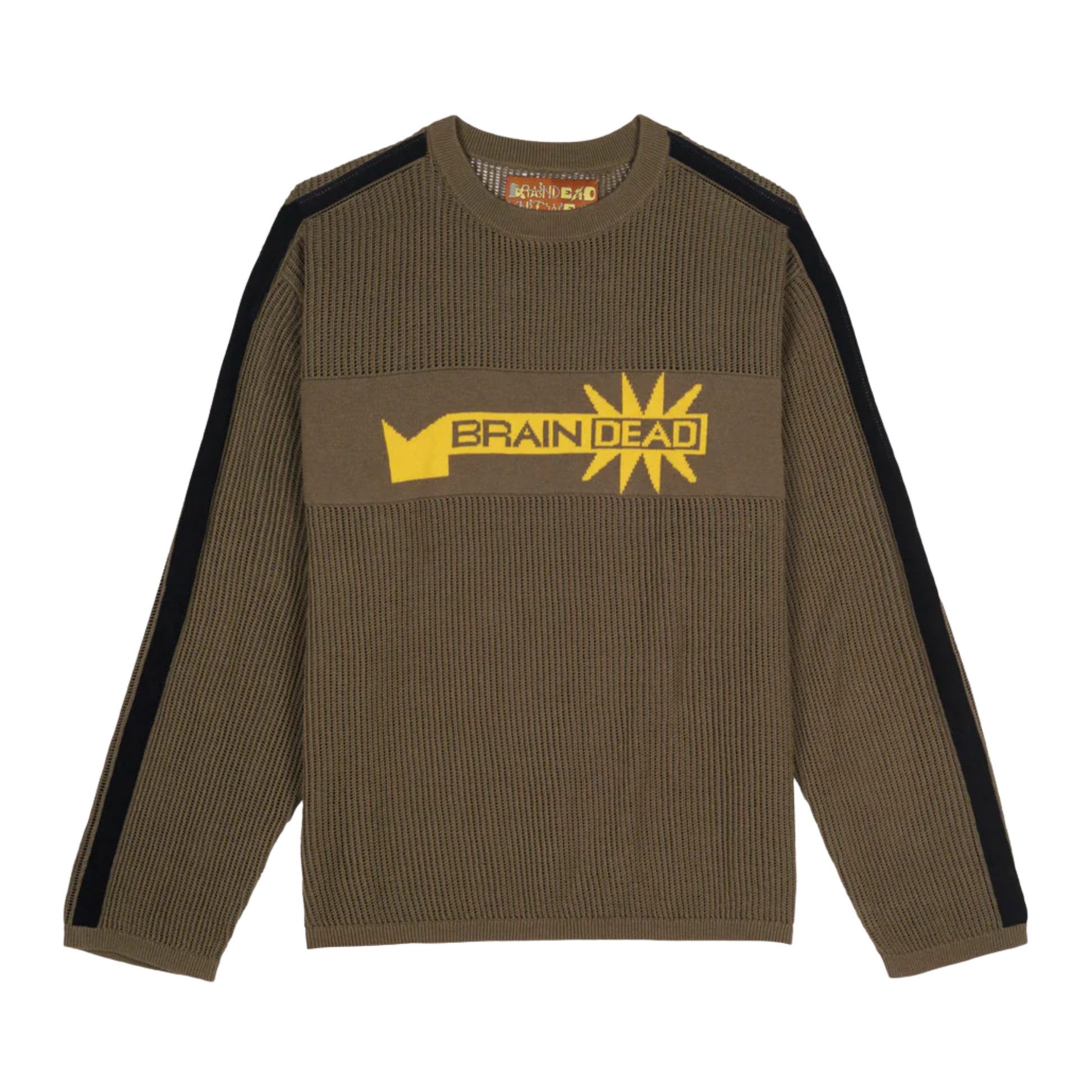 Brain Dead Long Sleeve Mesh Sweater - Green