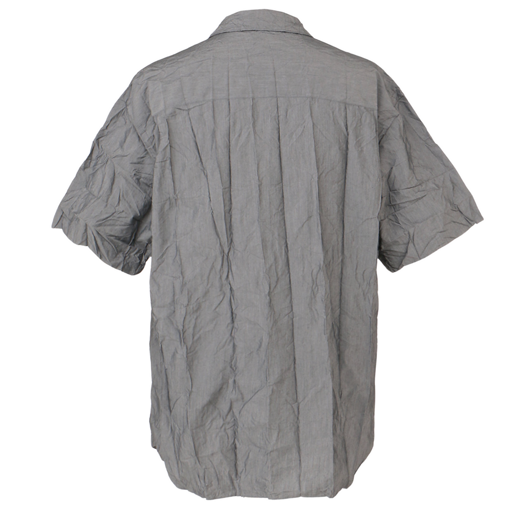 COMME des GARÇONS HOMME Men's Short Sleeve Crushed Logo Shirt - Charcoal