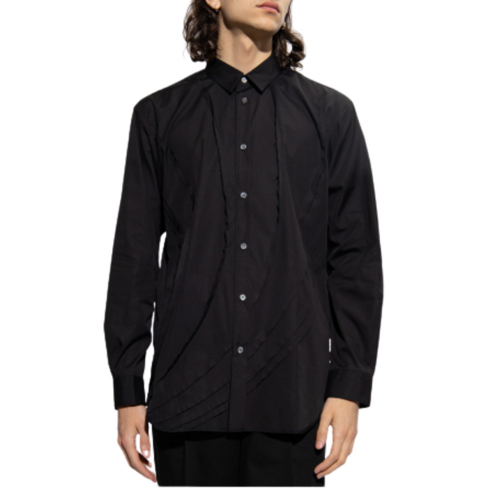 COMME des GARÇONS Shirt Men's Woven Distressed Shirt - Black