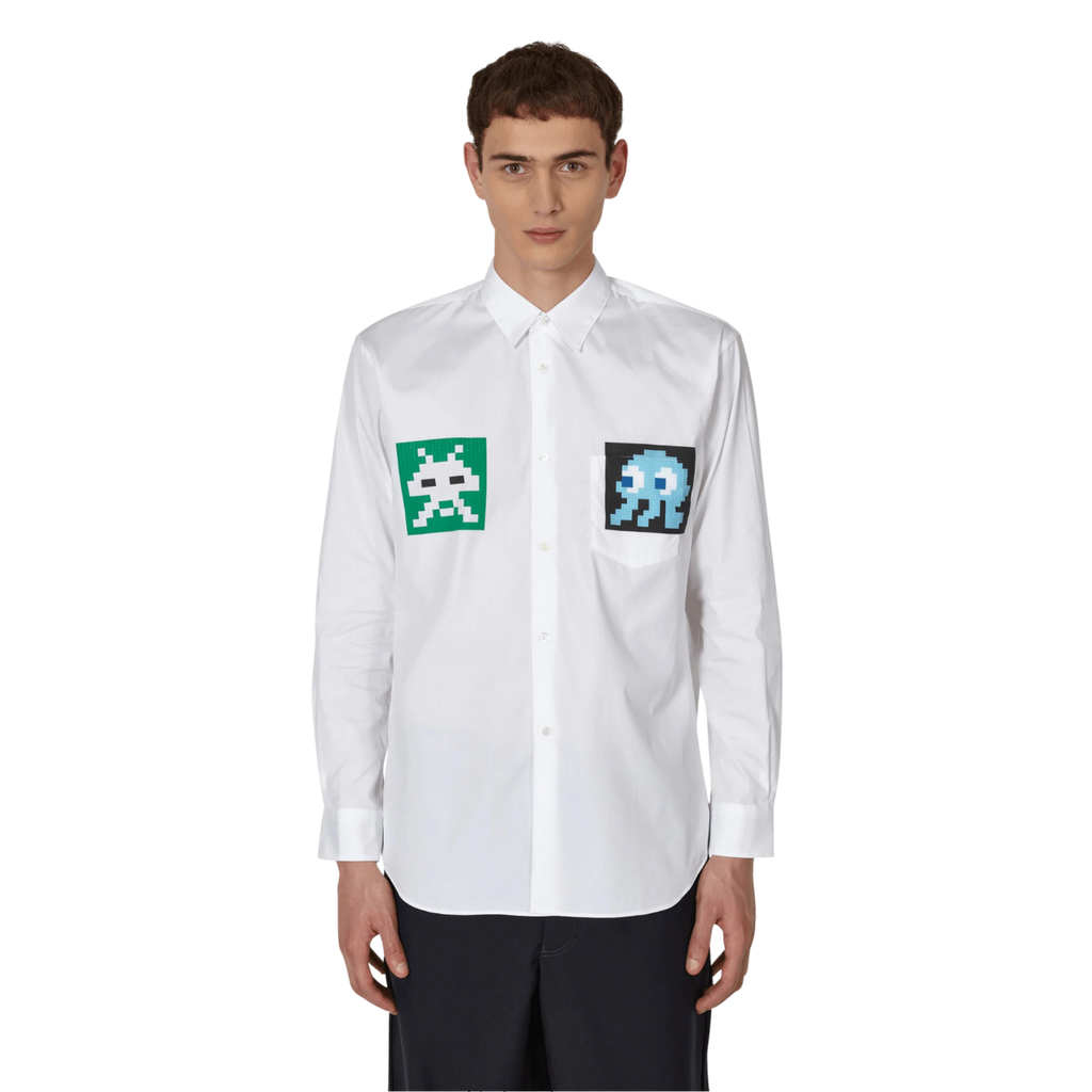Comme des Garçons Men's Invader Poplin Woven Shirt - White