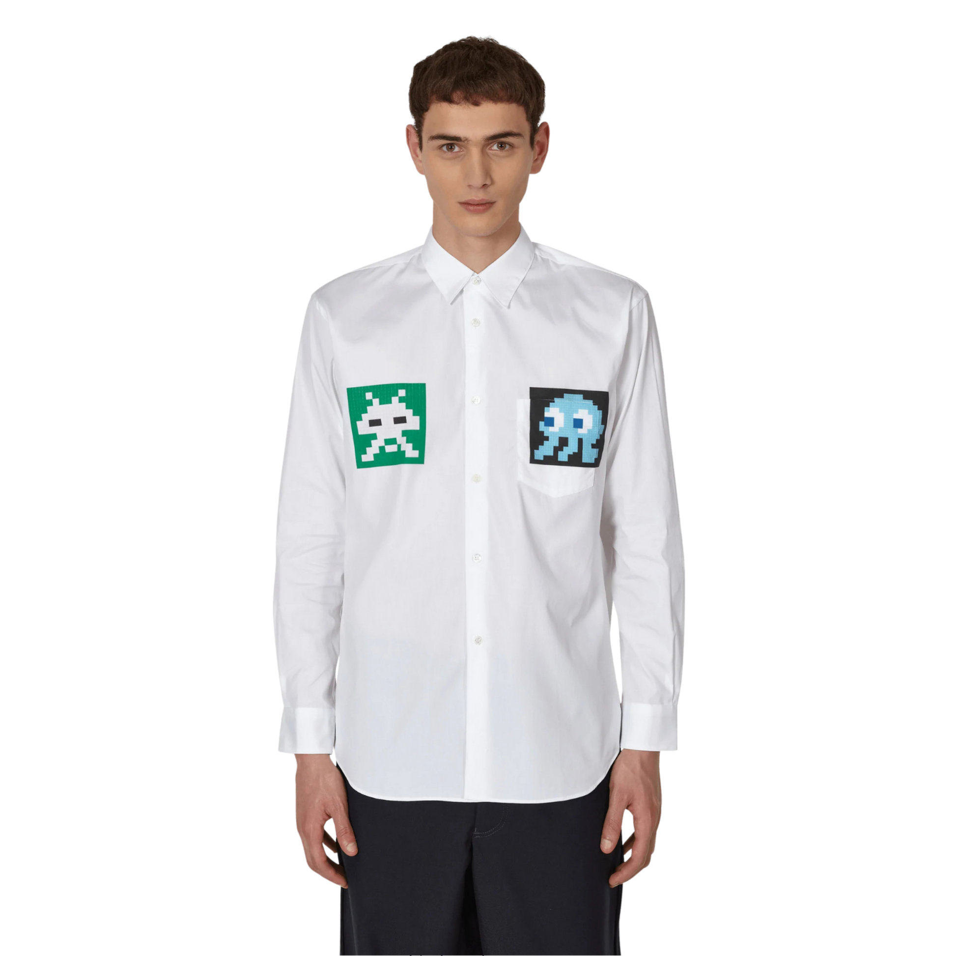 Comme des Garçons Men's Invader Poplin Woven Shirt - White