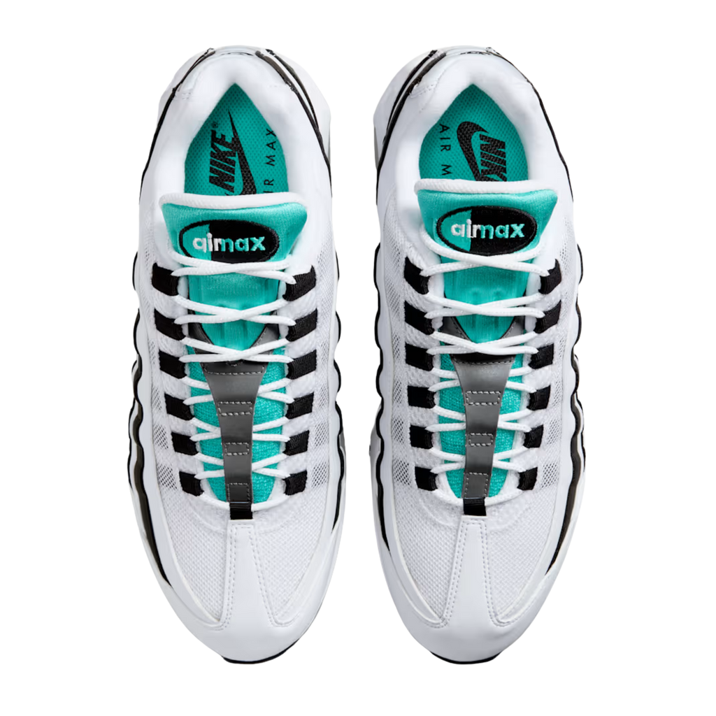Men's Nike Air Max 95 OG "Black Border" - White/Hyper Jade/ Black/Metallic Silver