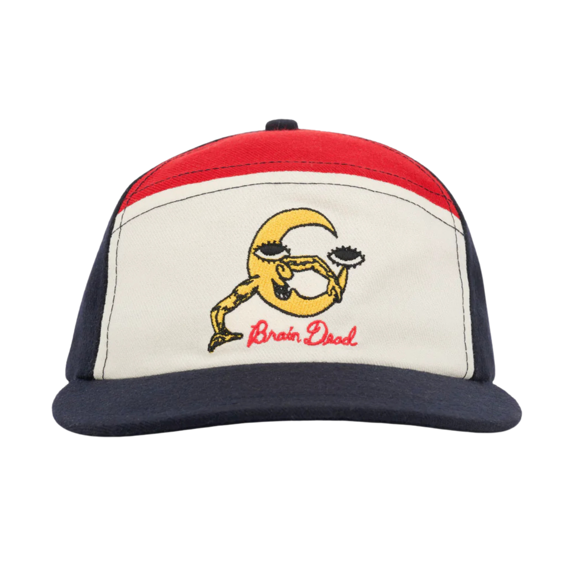 Brain Dead Waning Crescent Curved Front 6 Panel Hat - Navy Multi