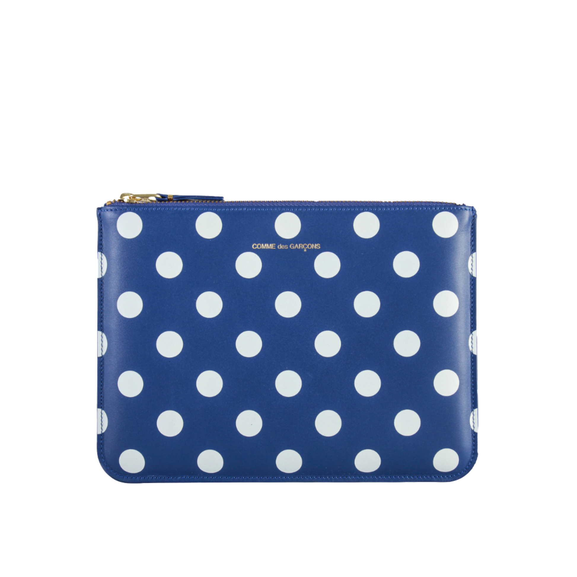 COMME des GARÇONS Polka Dot Large Zip Pouch - Navy