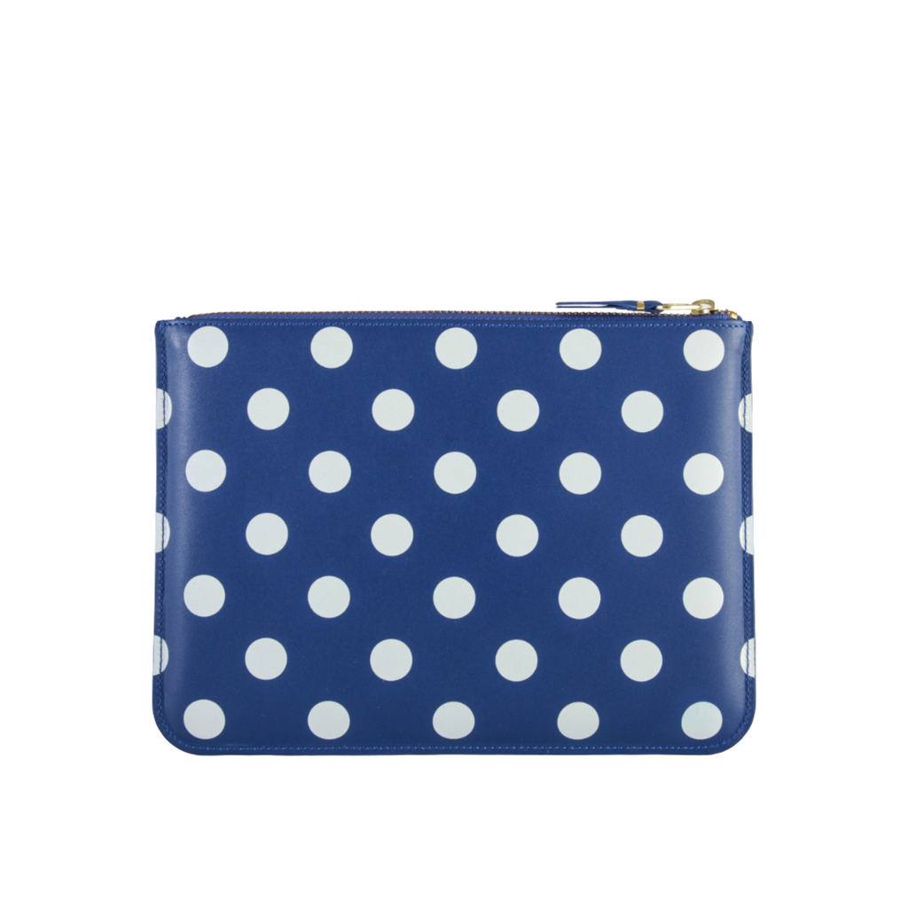 COMME des GARÇONS Polka Dot Large Zip Pouch - Navy