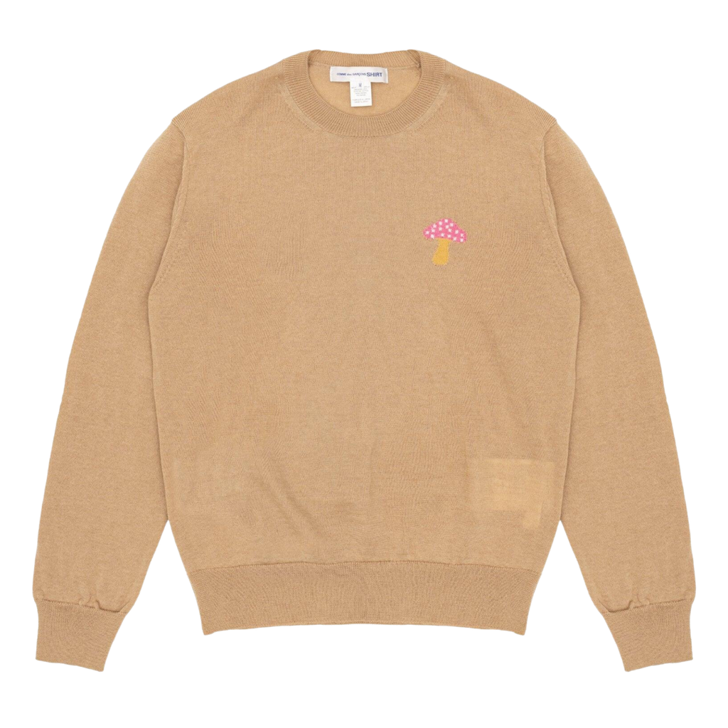 COMME des GARÇONS Shirt x Brett Westfall Knit Mushroom Sweater - Beige