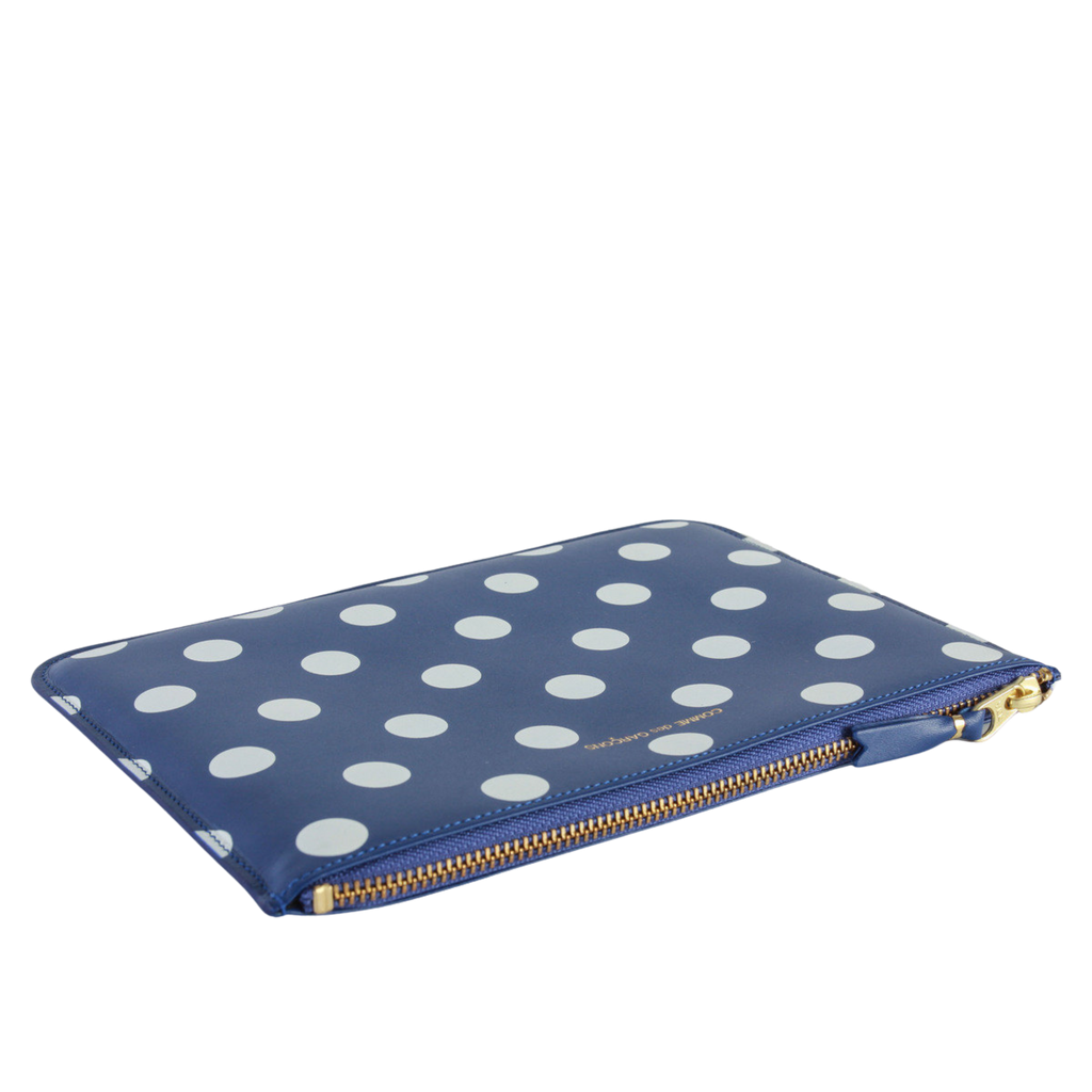 COMME des GARÇONS Polka Dot Large Zip Pouch - Navy