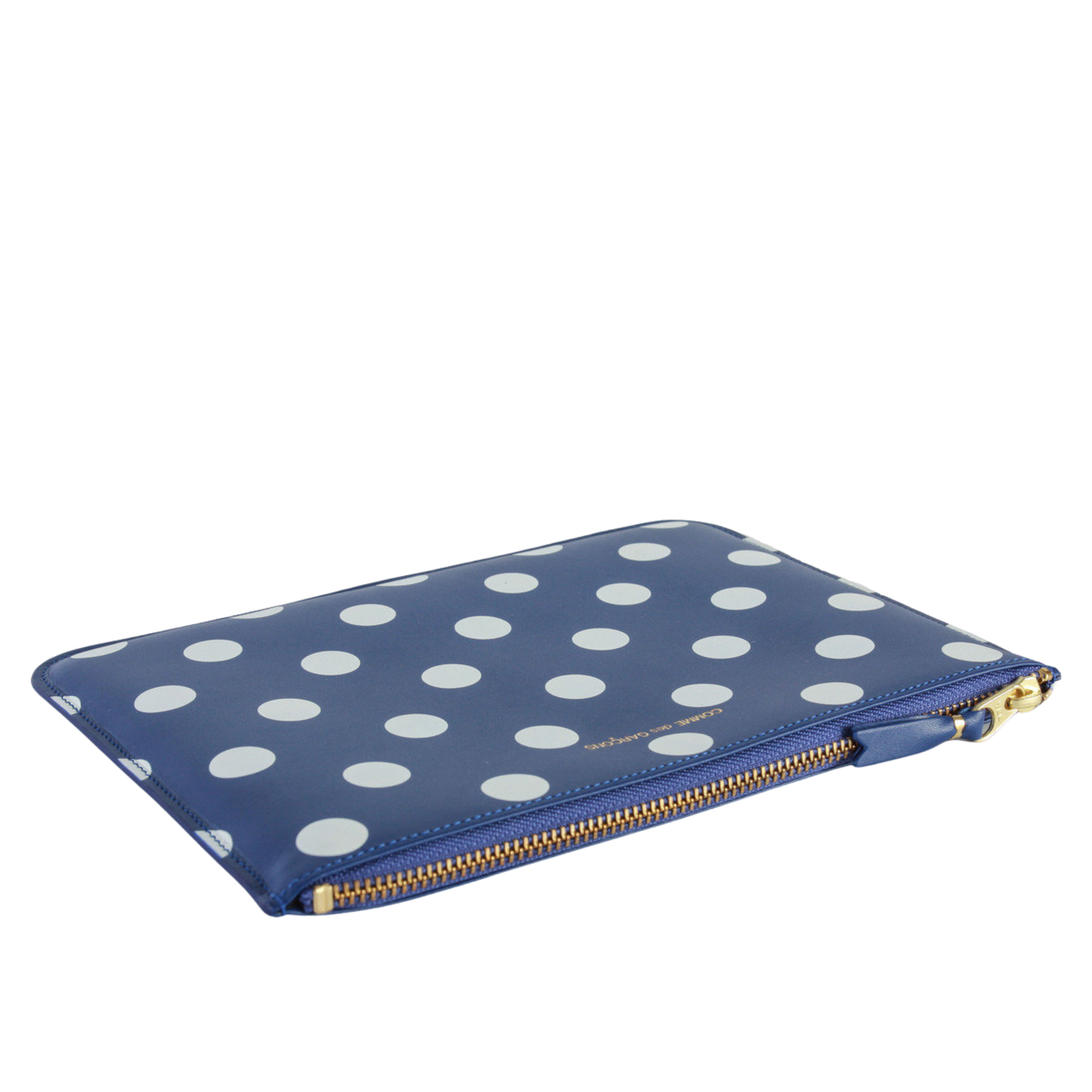 COMME des GARÇONS Polka Dot Large Zip Pouch - Navy