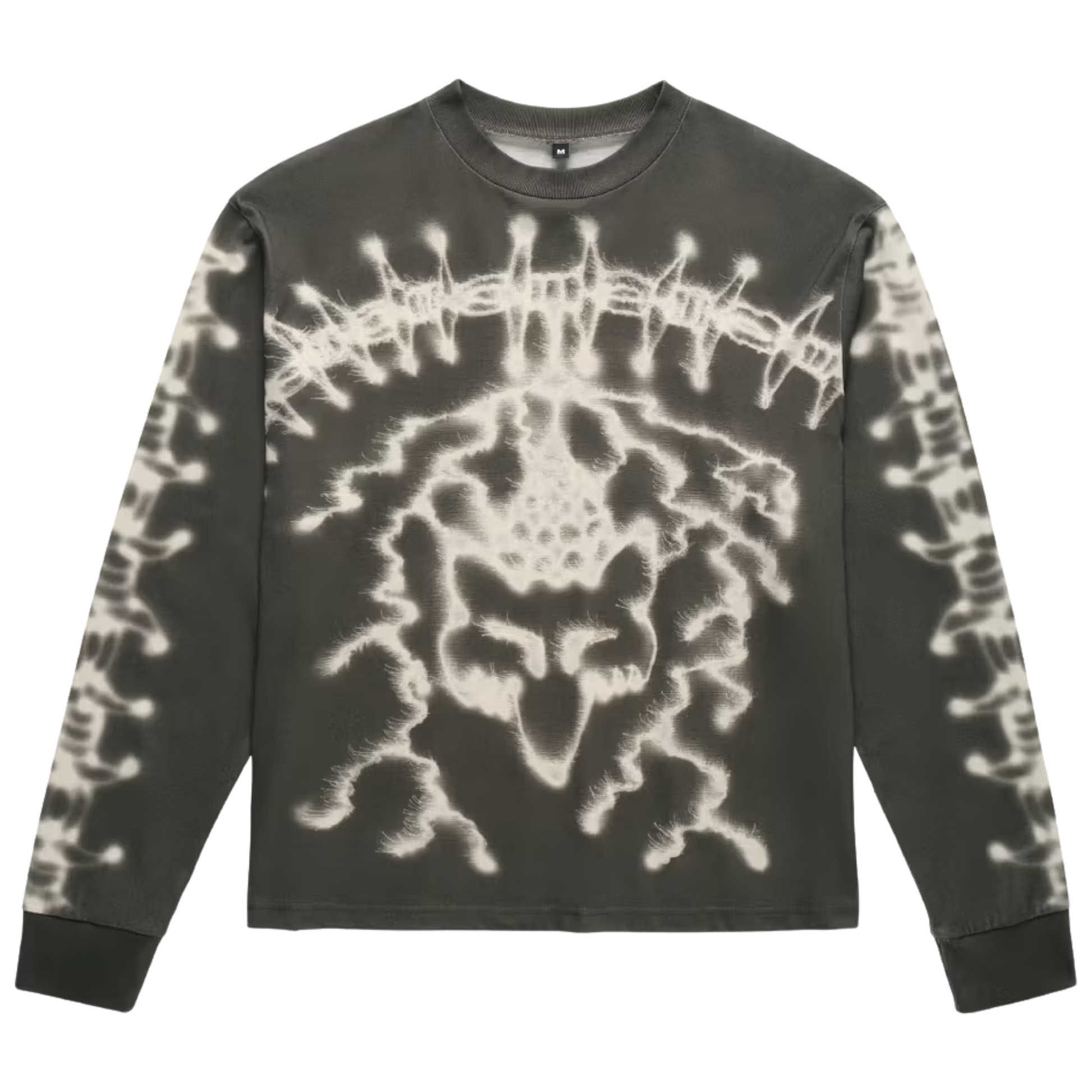 FOX LAB Airbrushed Long Sleeve Top - Charcoal Grey