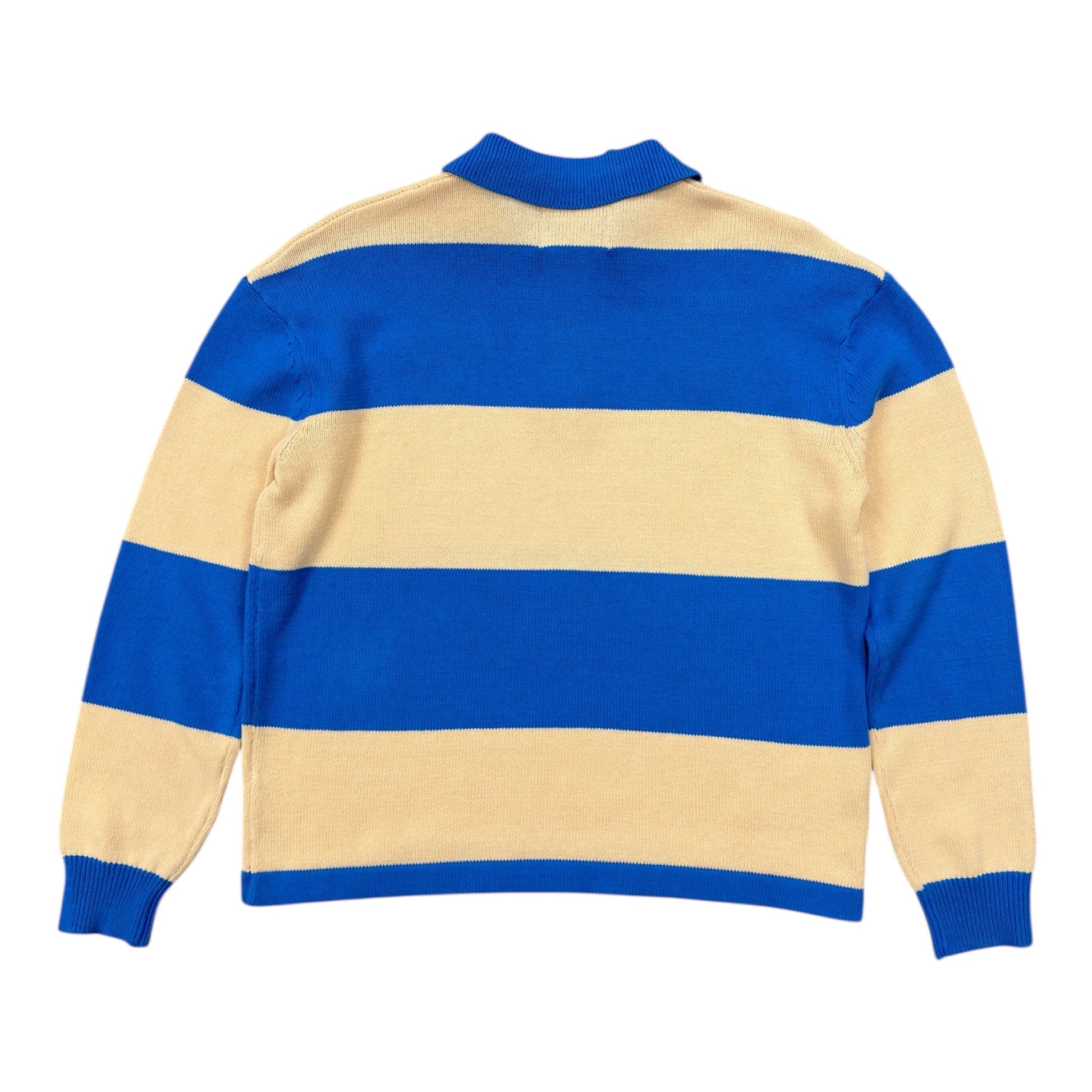 Nimbus Knit Rugby Polo - Blue/Cream