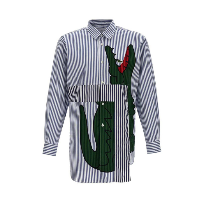 COMME des GARÇONS Shirt x Lacoste men's Striped Woven Shirt - Blue/White