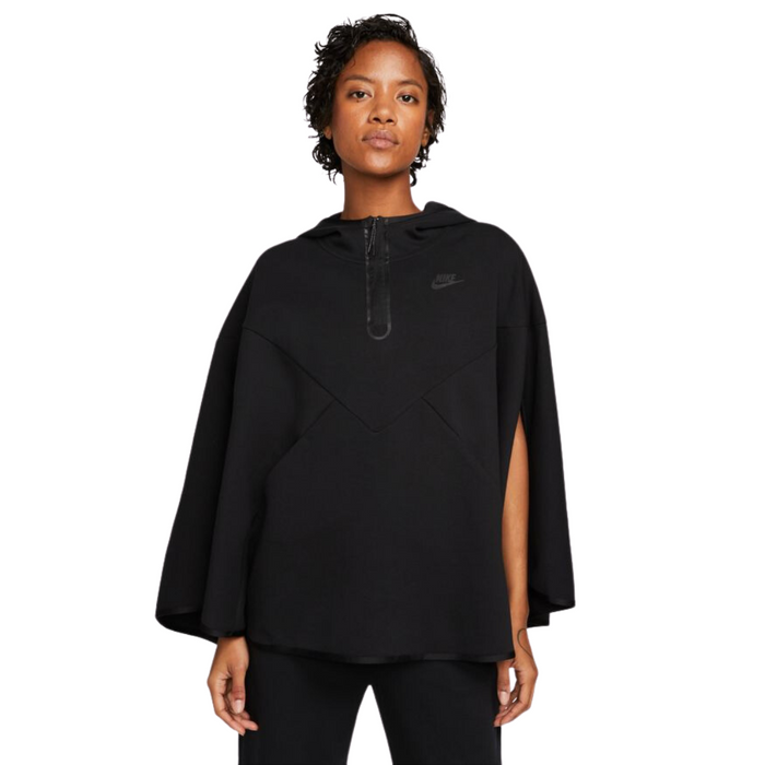 Women's Nike Sportswer Tech Fleece Oversized Poncho - Black/Black