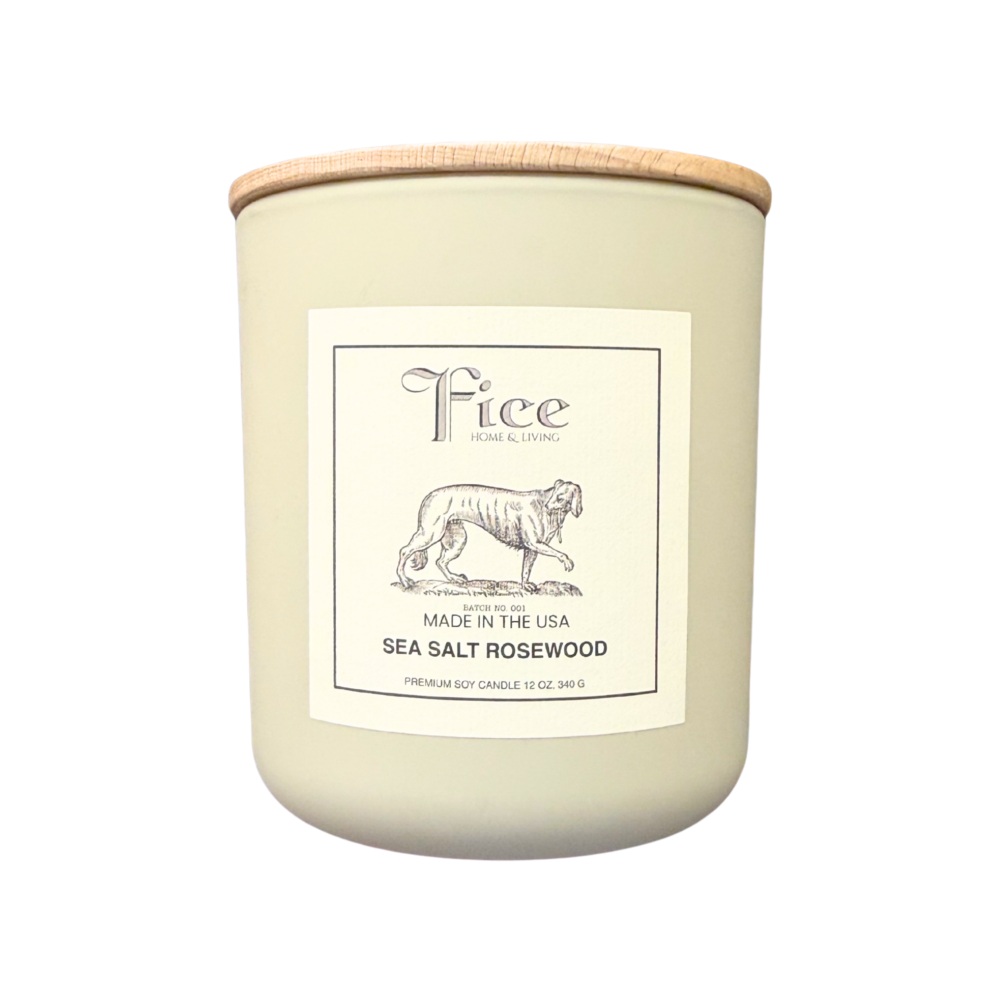FICE Home & Living 12oz Premium Soy Candle - Sea Salt Rosewood