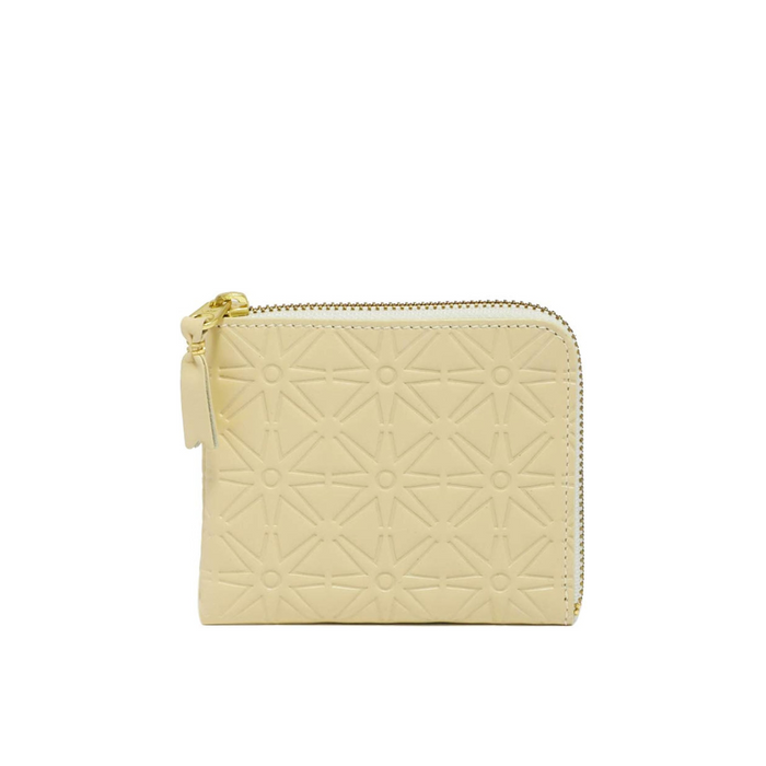 COMME des GARÇONS WALLETS Embossed Leather Pouch Wallet - Off White