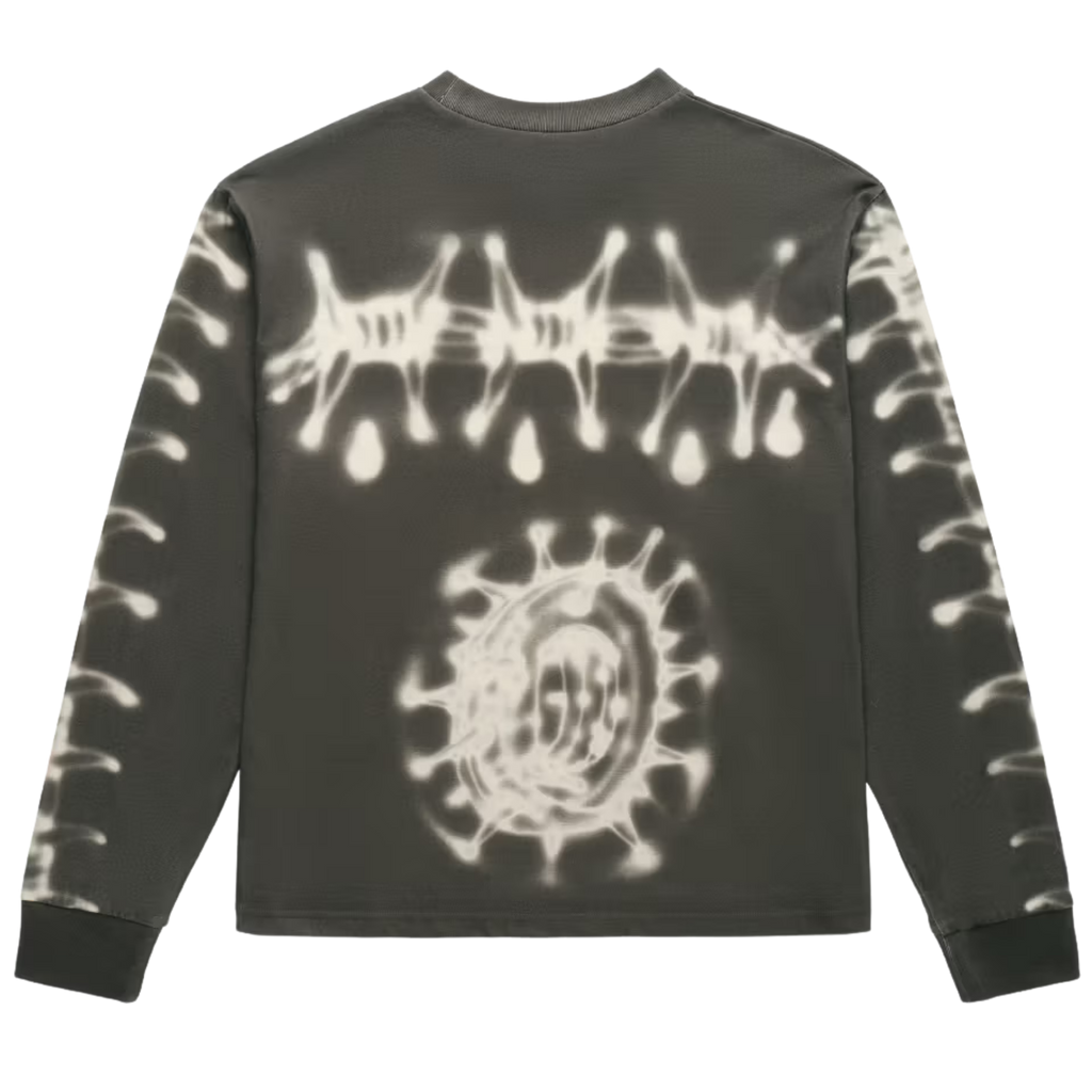 FOX LAB Airbrushed Long Sleeve Top - Charcoal Grey