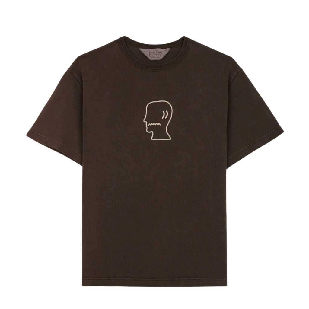 Brain Dead Heavyweight 3D Embroidery Logohead T-Shirt - Brown
