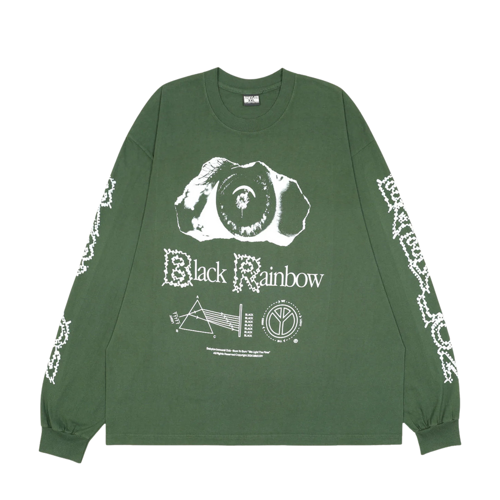 Babylon Black Rainbow Long Sleeve T-Shirt - Green