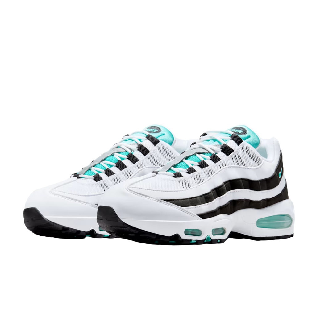 Men's Nike Air Max 95 OG "Black Border" - White/Hyper Jade/ Black/Metallic Silver