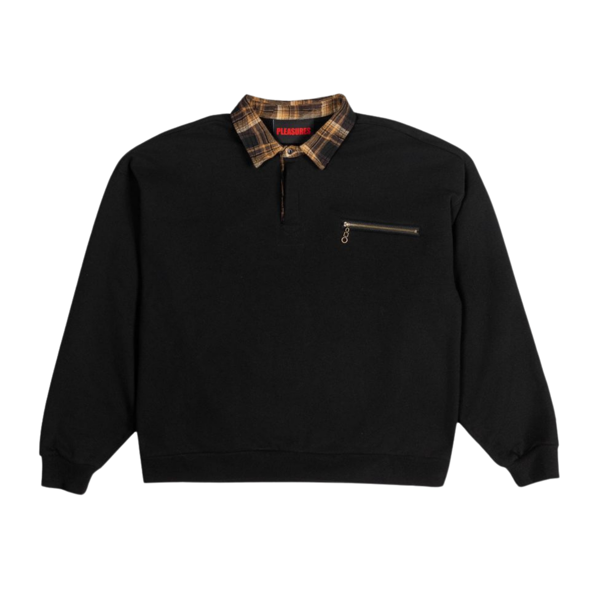 Pleasures Town Polo Sweatshirt - Black