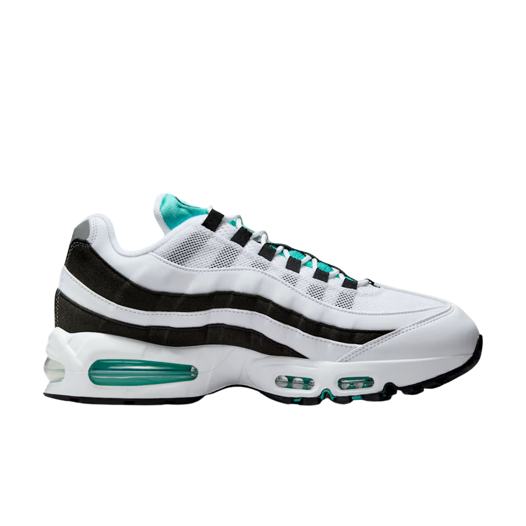Men's Nike Air Max 95 OG "Black Border" - White/Hyper Jade/ Black/Metallic Silver
