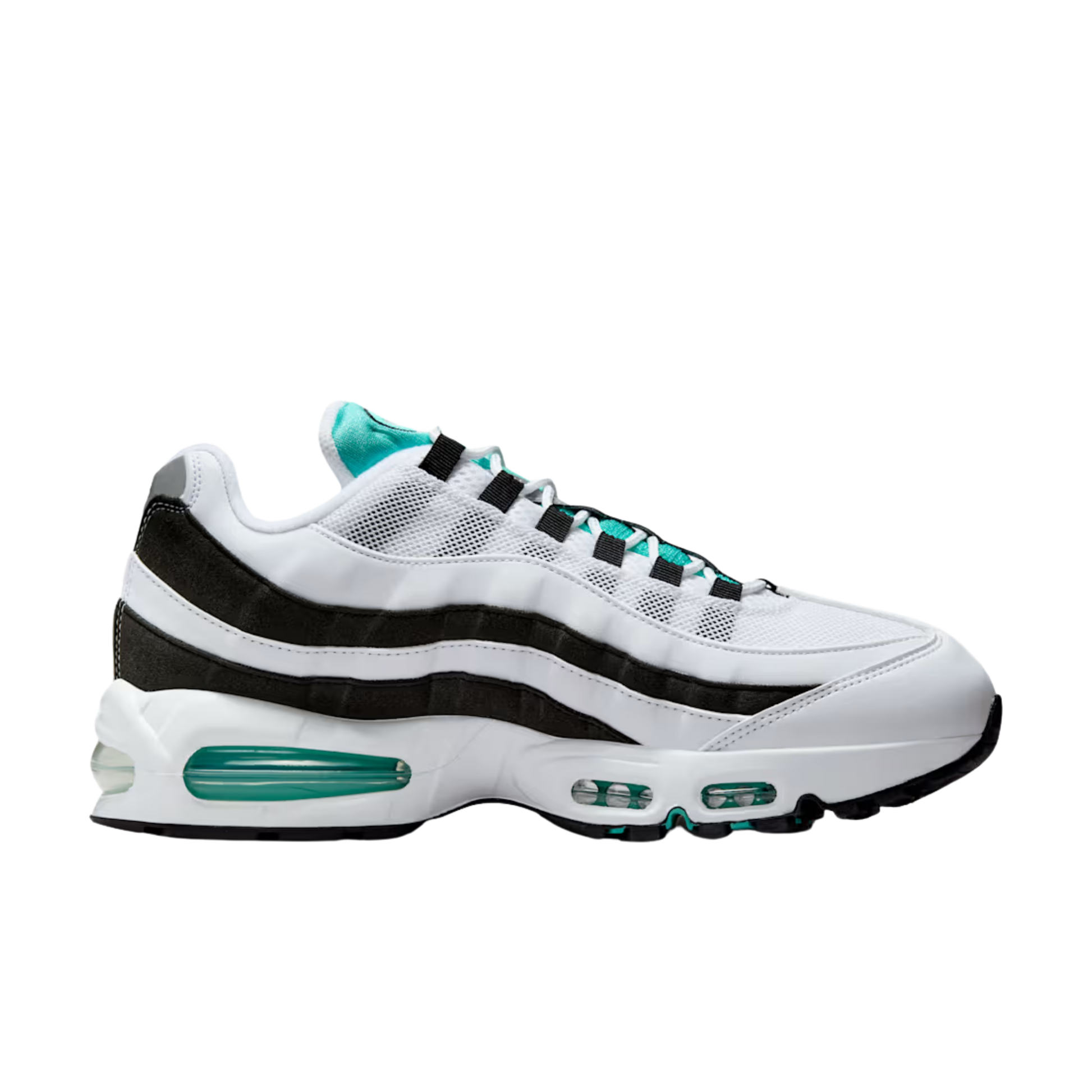 Men's Nike Air Max 95 OG "Black Border" - White/Hyper Jade/ Black/Metallic Silver