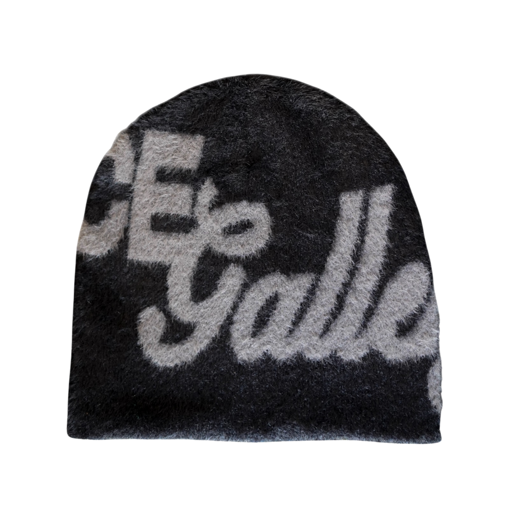 FICE Premium Mohair Beanie - Black/Grey